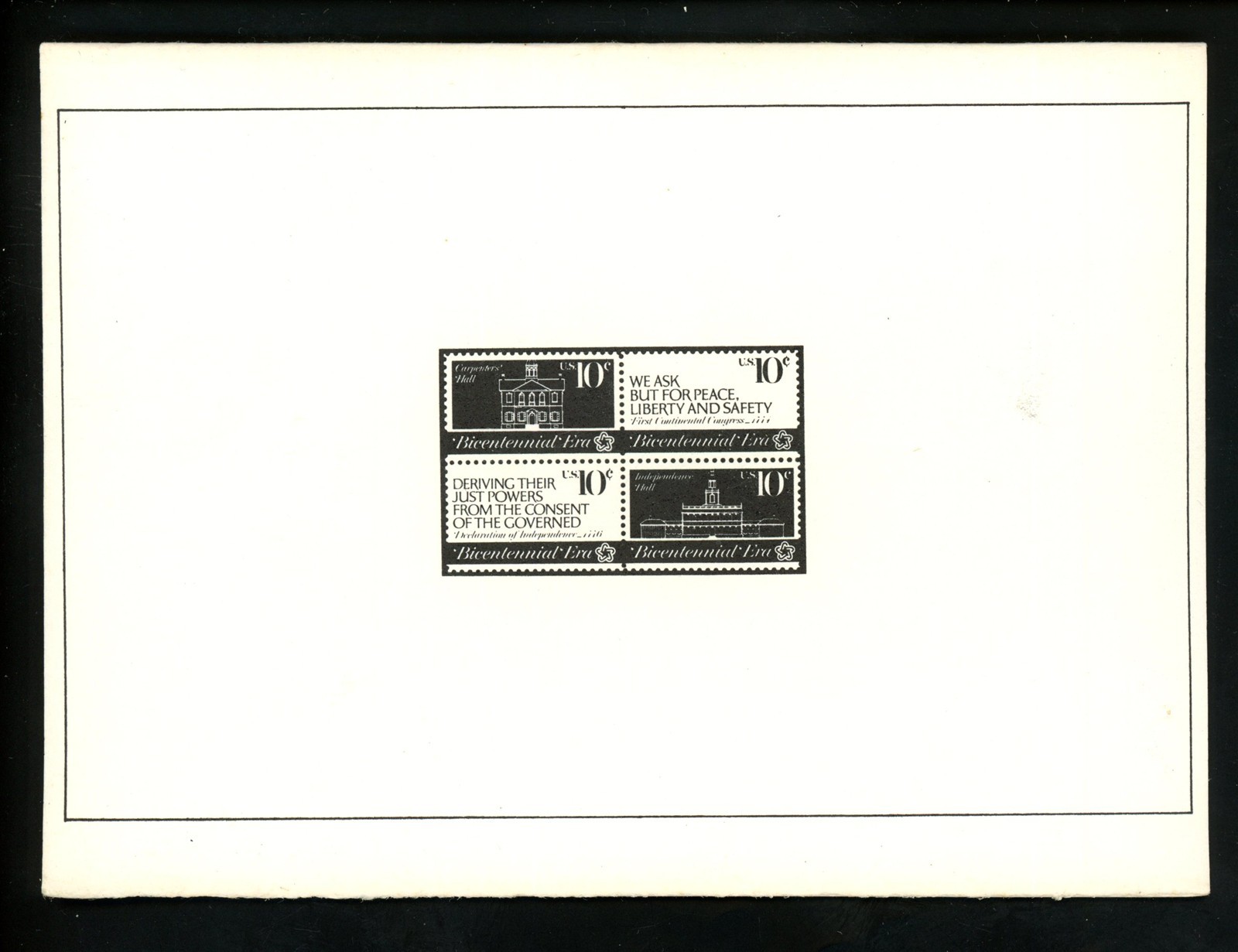 US FDC #1543-1546 USPS Invite Card 1974 Philadelphia PA Continental Congress