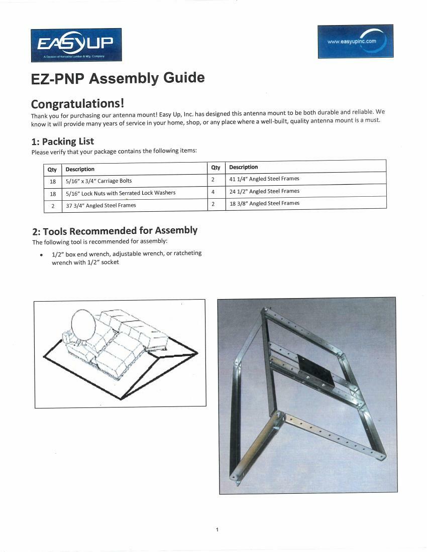 Non-Penetrating Antenna Mast Peak Roof Mount - EZ PNP