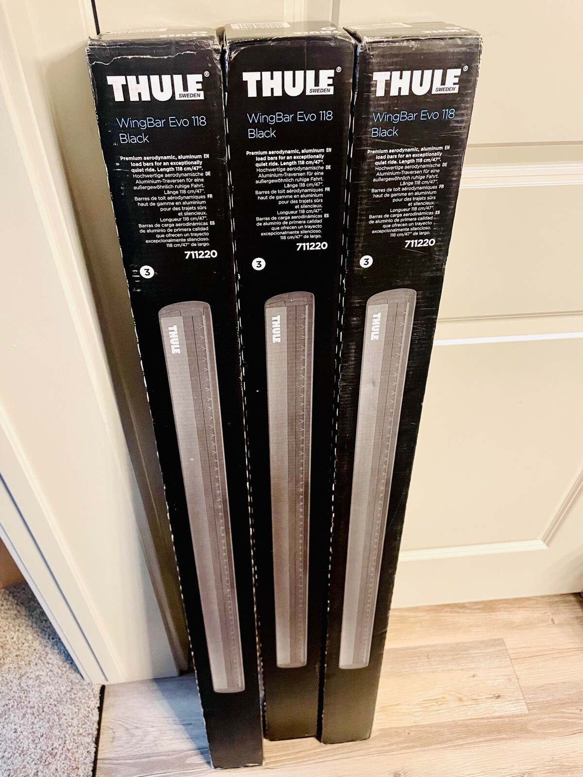 Thule Wingbar Evo 118 cm (47" in) Black 711220 (2 Pack )_ Free 1-3 Week Shipping