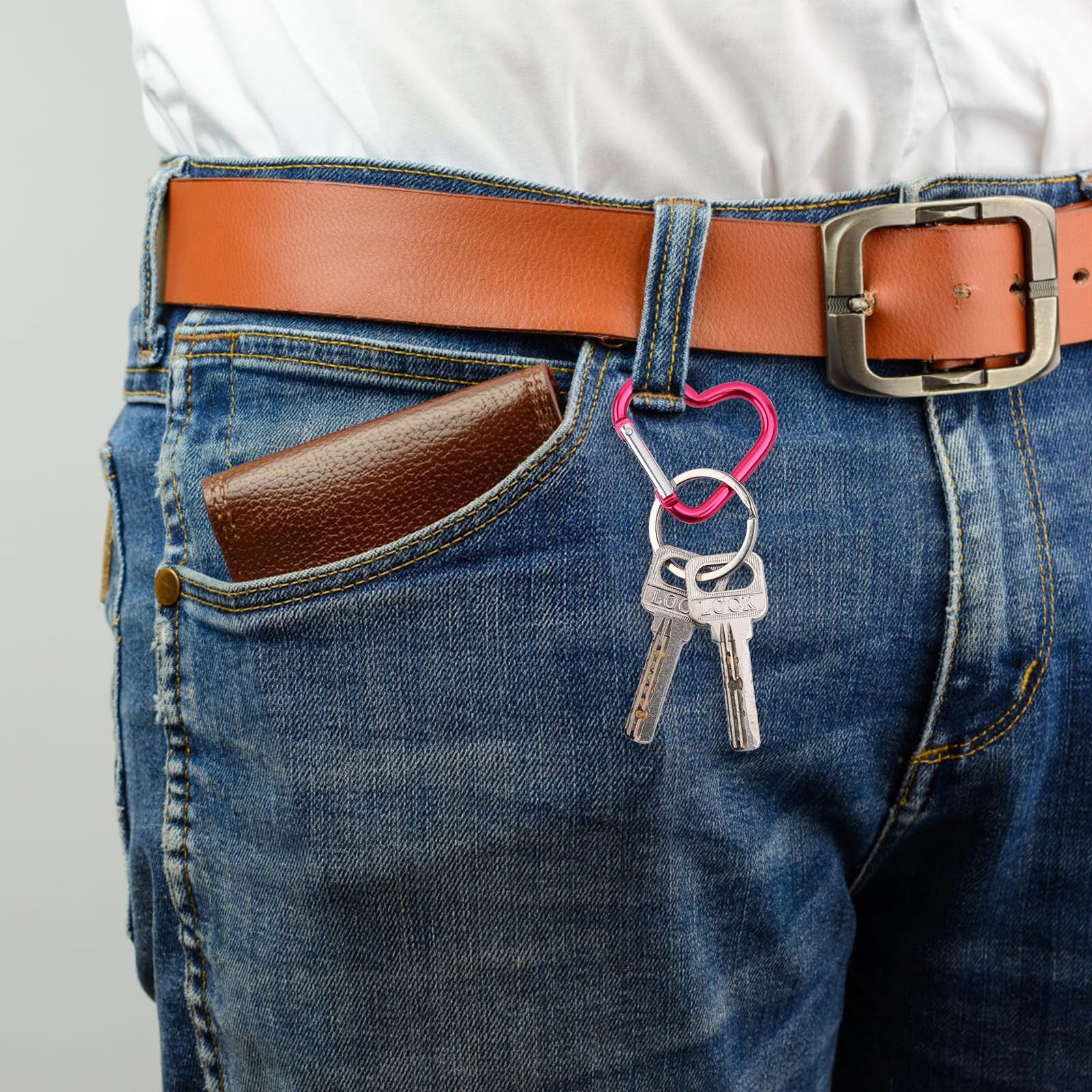 10pcs Heart Shaped Carabiner, Aluminium Alloy Cute Carabiner Clip Snap Hook K...