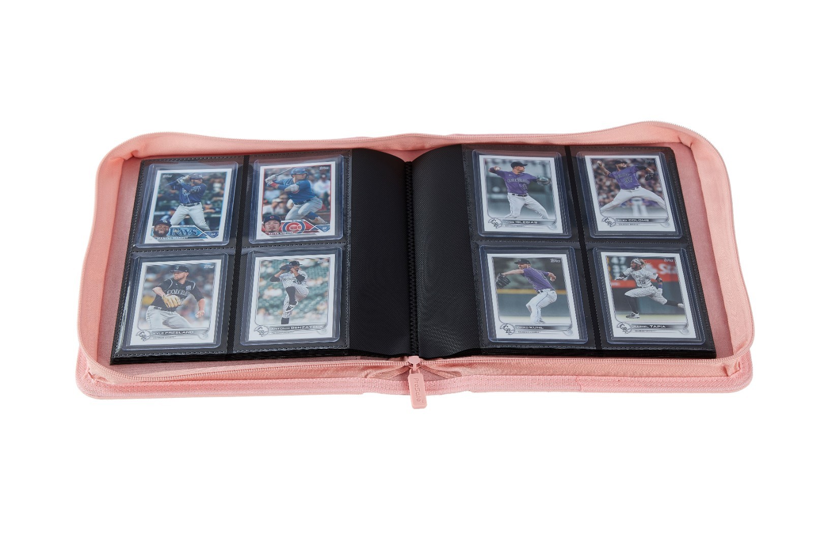 Pro Safe 4-Pocket Zippered PRO-Binder Album pink to hold TOP LOADERS- Free Ship