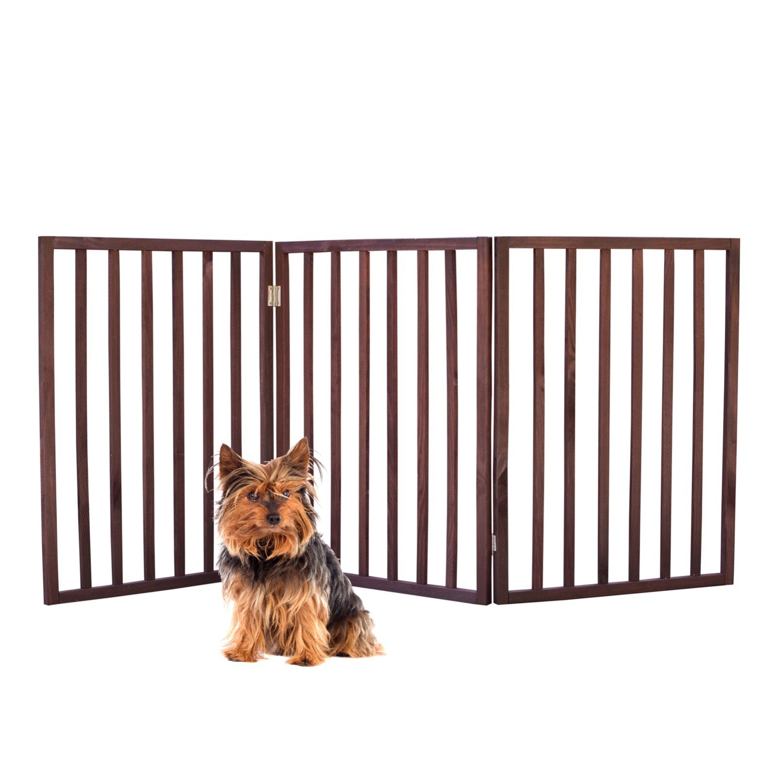 Folding Adjustable Pet Gate Wooden Z Pattern Design Dog 54"X24" NEW