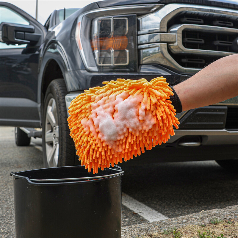 2 Pack Microfiber Car Wash Mitt Scratch Free Ultra Absorbent Car Cleaning Gloves