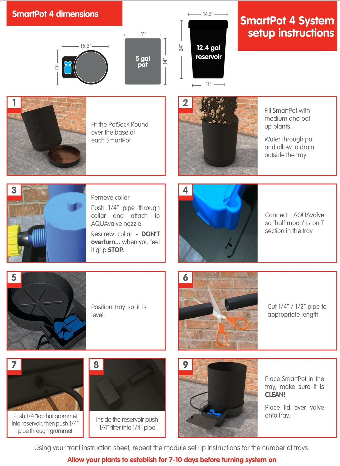 AutoPot Spring Pot 4 Pot XL System w/ 12.4 gal tank (5 gal Spring Pots)