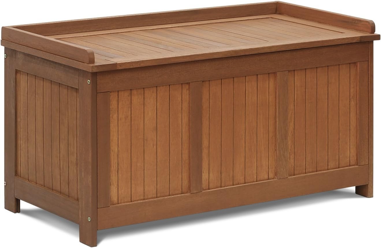 Dalam Outdoor Hardwood Storage Deck Box, Natural