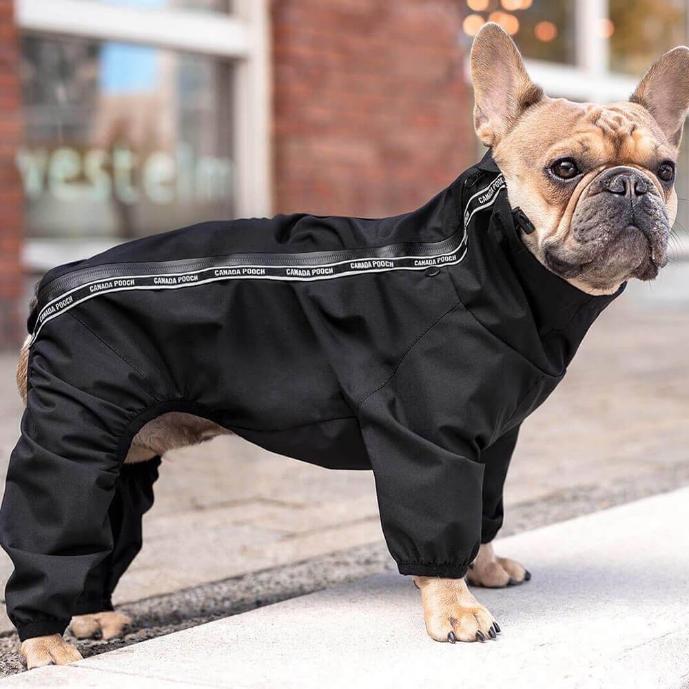 Canada Pooch Slush Suit Size 12 Black Snow & Water-Resistant Dog Bodysuit NWT