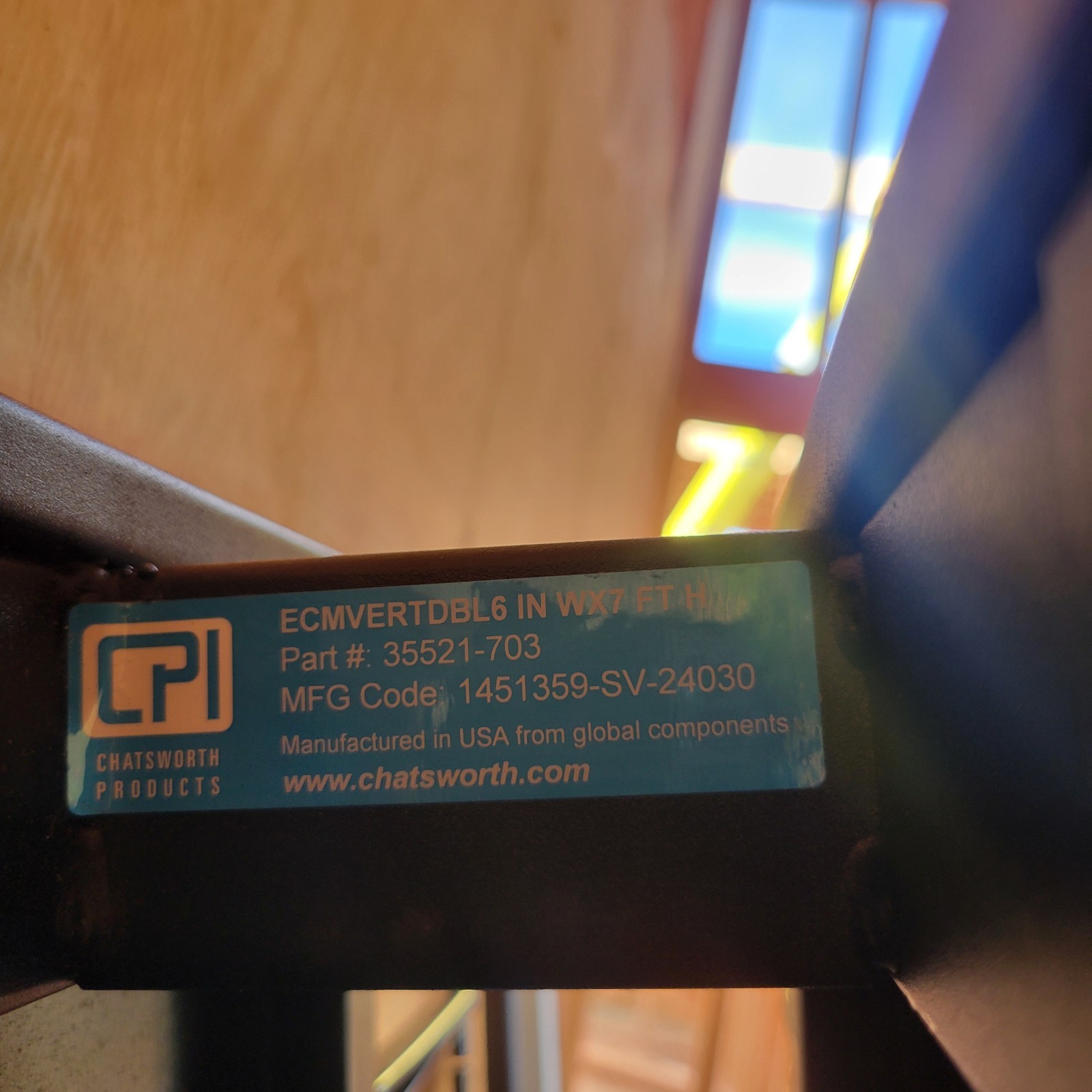 Chatsworth 35521-703 Double-Sided 7'x6"x24.3" Vertical Cable Manager 45U Rack