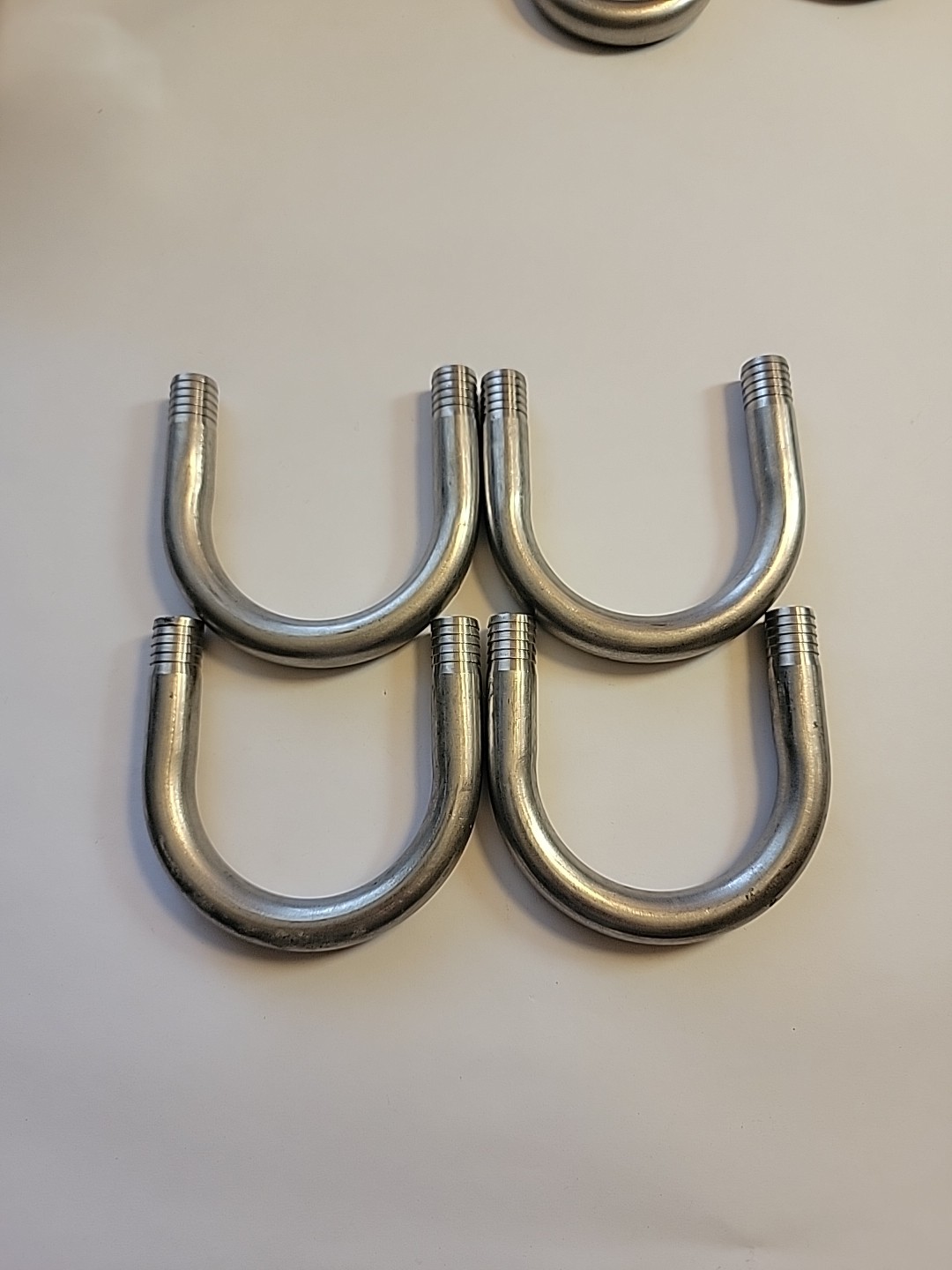 1/2 Stainless Steel U-Bend  Barb Fitting, Fits 1/2" ID Tubing, 4-pack