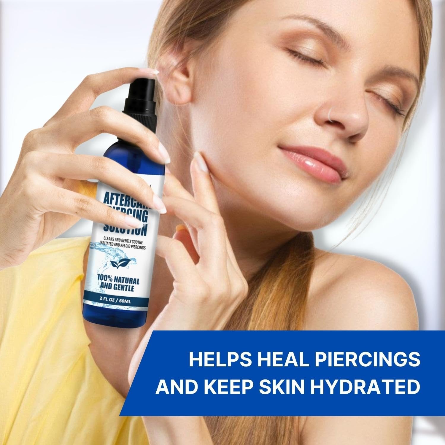 Piercing Aftercare Spray - Saline Solution Natural Keloid Bump Removal - Ear Pie