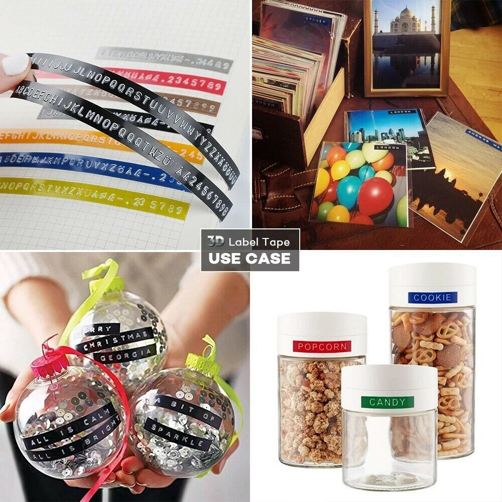 5PK Label Replace for Dymo 3D Plastic Embossing Tape Xpress Label Maker 3/8" 3m