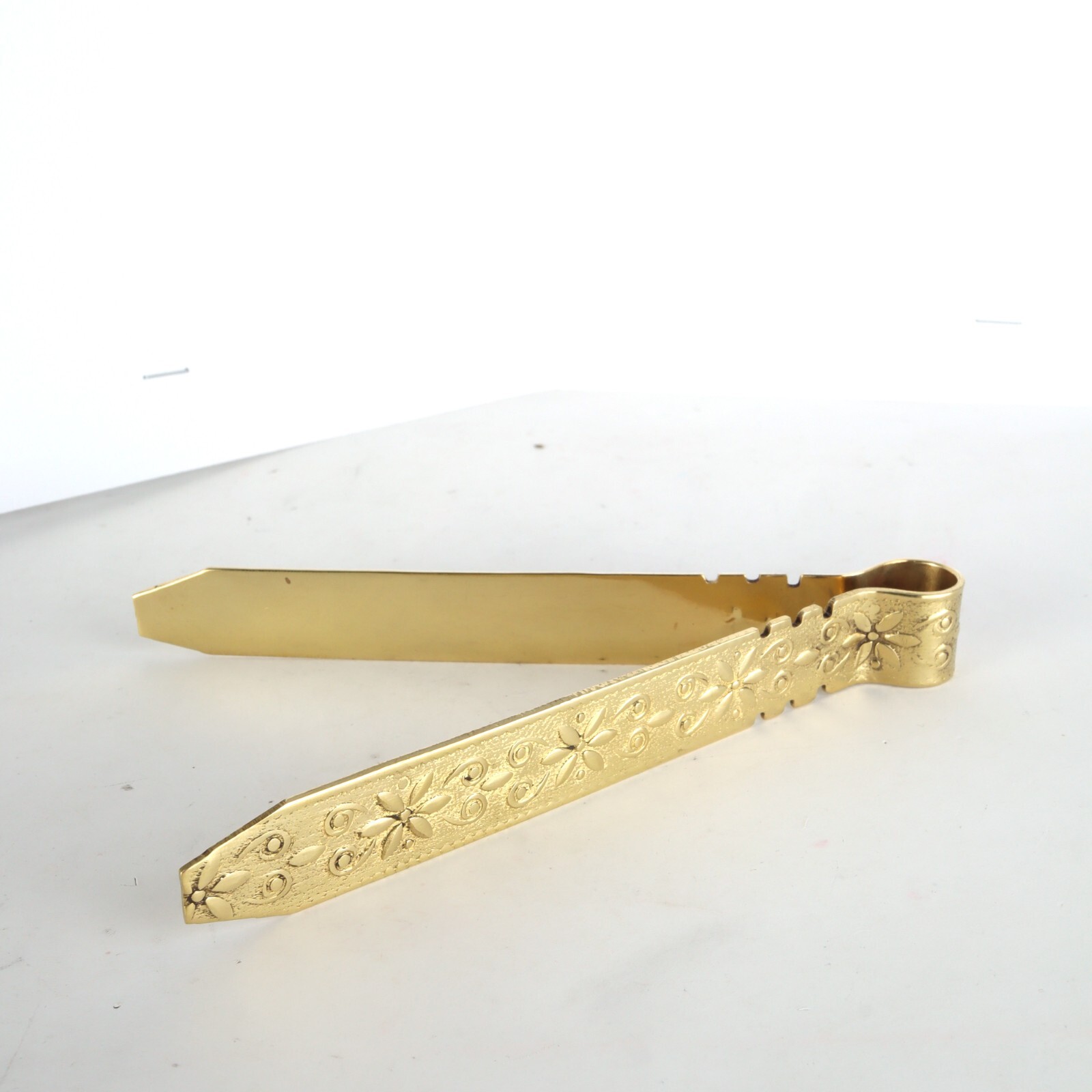 Polished Brass Floral Incense Charcoal Tongs for Church or Home Use 4.25 Inch