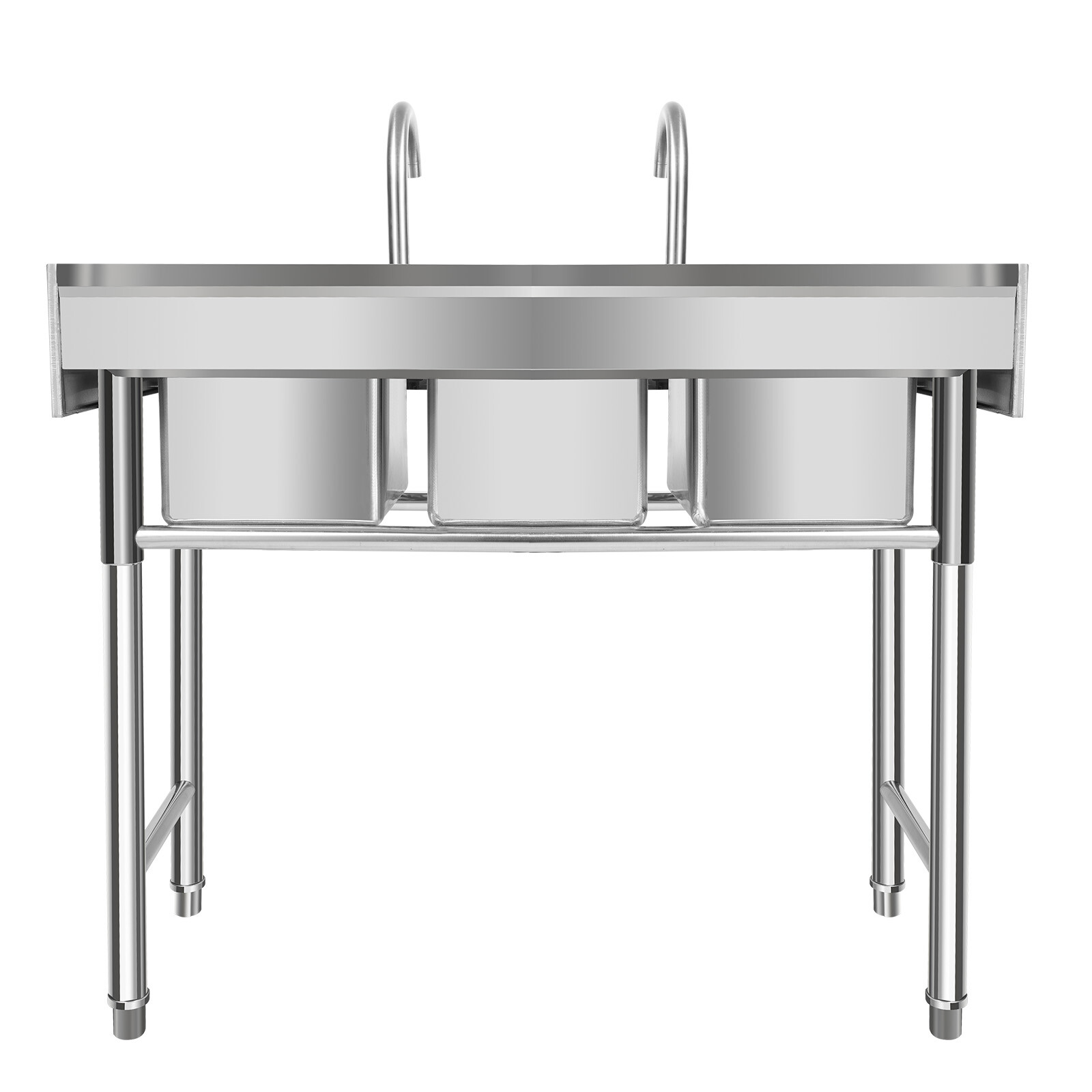 Commercial Stainless Steel 3-Compartment Sink for Kitchen & Catering Use