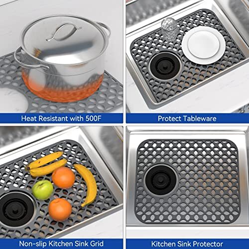2x Alfombrilla de silicona para fregadero Protector de drenaje de cocina