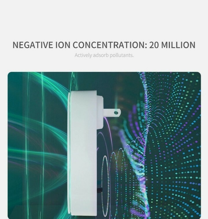 2X Pure Air Negative Ion Generator Air Purifier Ion Pure Plug-in For Home Travel