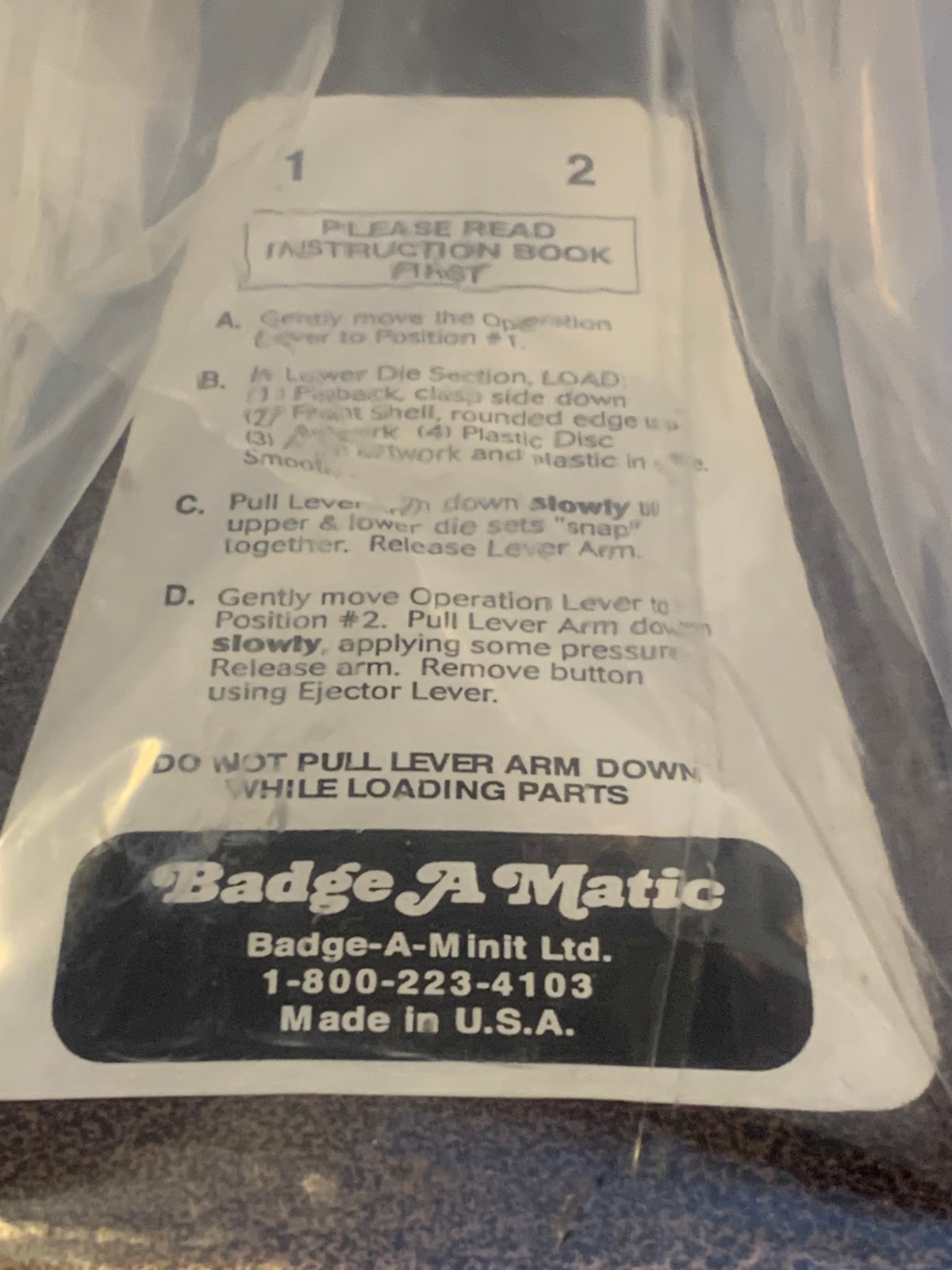 BRAND NEW BADGE-A-MATIC 3 by Badge-a-Minit 3" Button Maker /Badges W/ Supplies