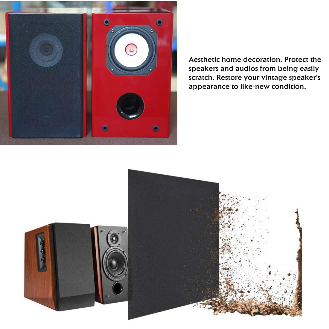 Audio Speaker Mesh Grill Cloth & Stereo Subwoofer Fabric Decorate&Dust-Proof DIY