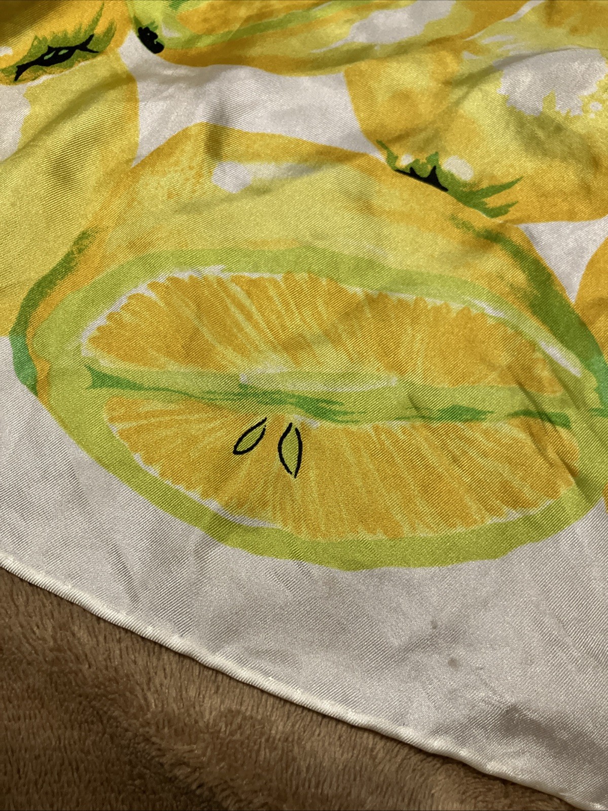 ECHO Silk Scarf LEMONS Print 21’