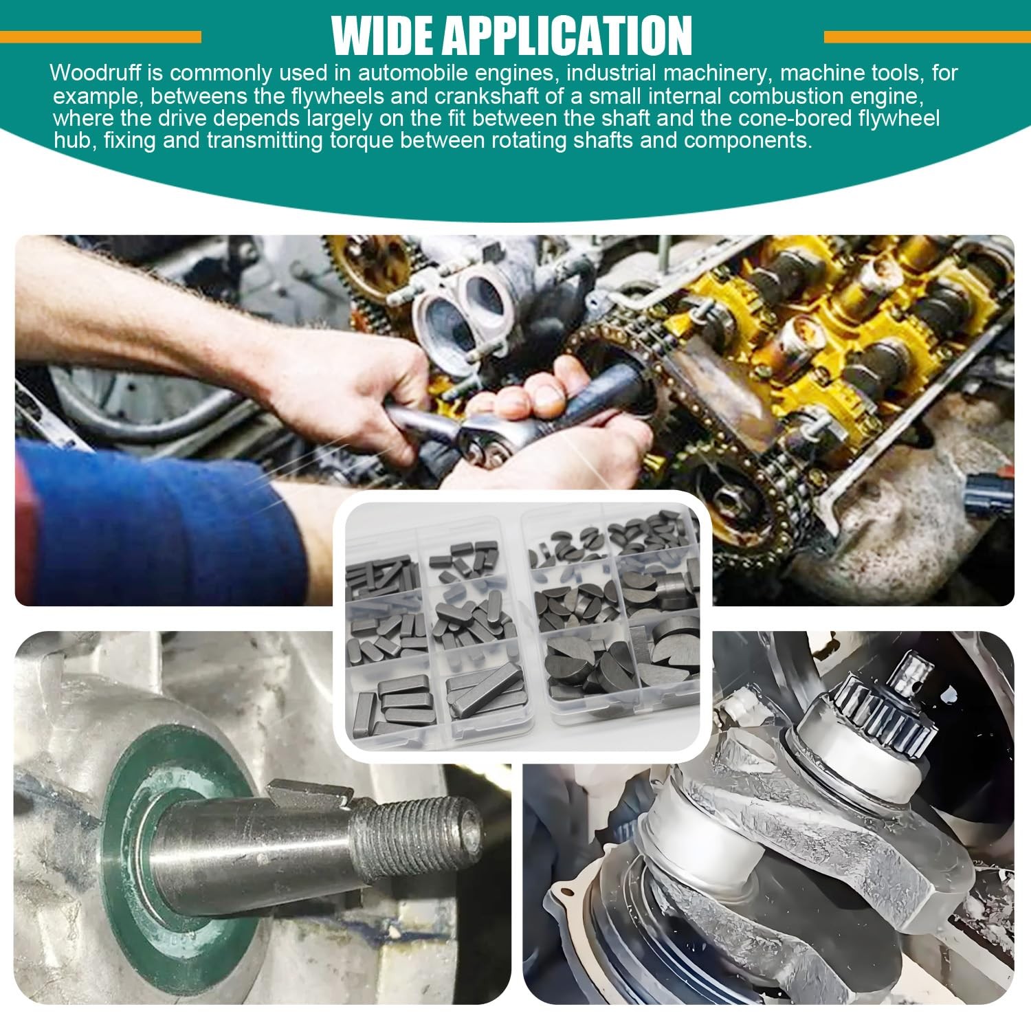 385pcs Metric Woodruff Key Assortment Kit Popular Sizes Include 205PCS Woodru...