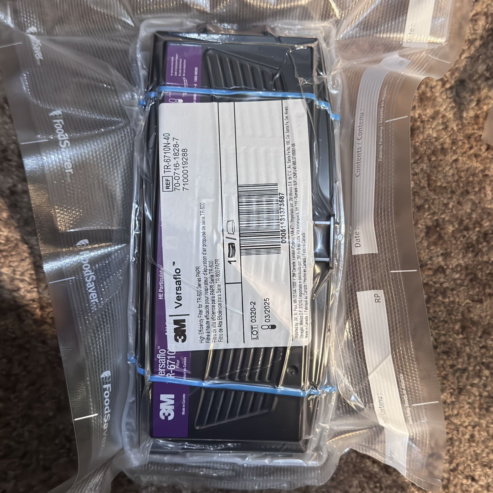 3M Versaflo Unit TR-602N Blower For TR600 Series +Filter+ Hose Read Description