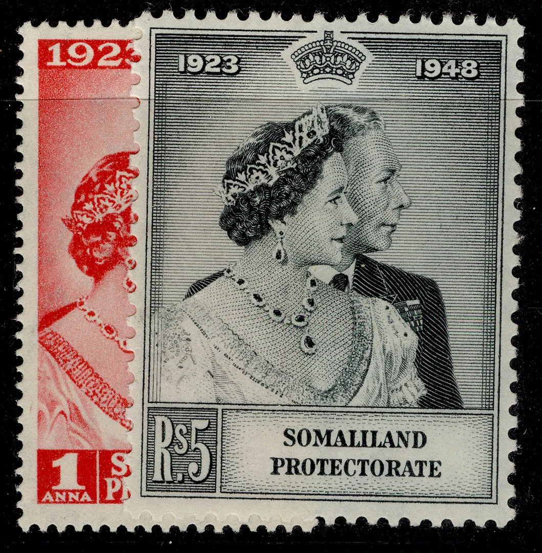 SOMALILAND PROTECTORATE GVI SG119-120, 1949 ROYAL SILVER WEDDING set, M MINT.