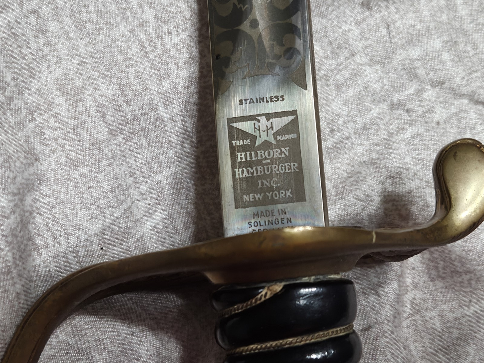 Hilborn Hamburger Solingen US Marines Officer Dress Sword Used