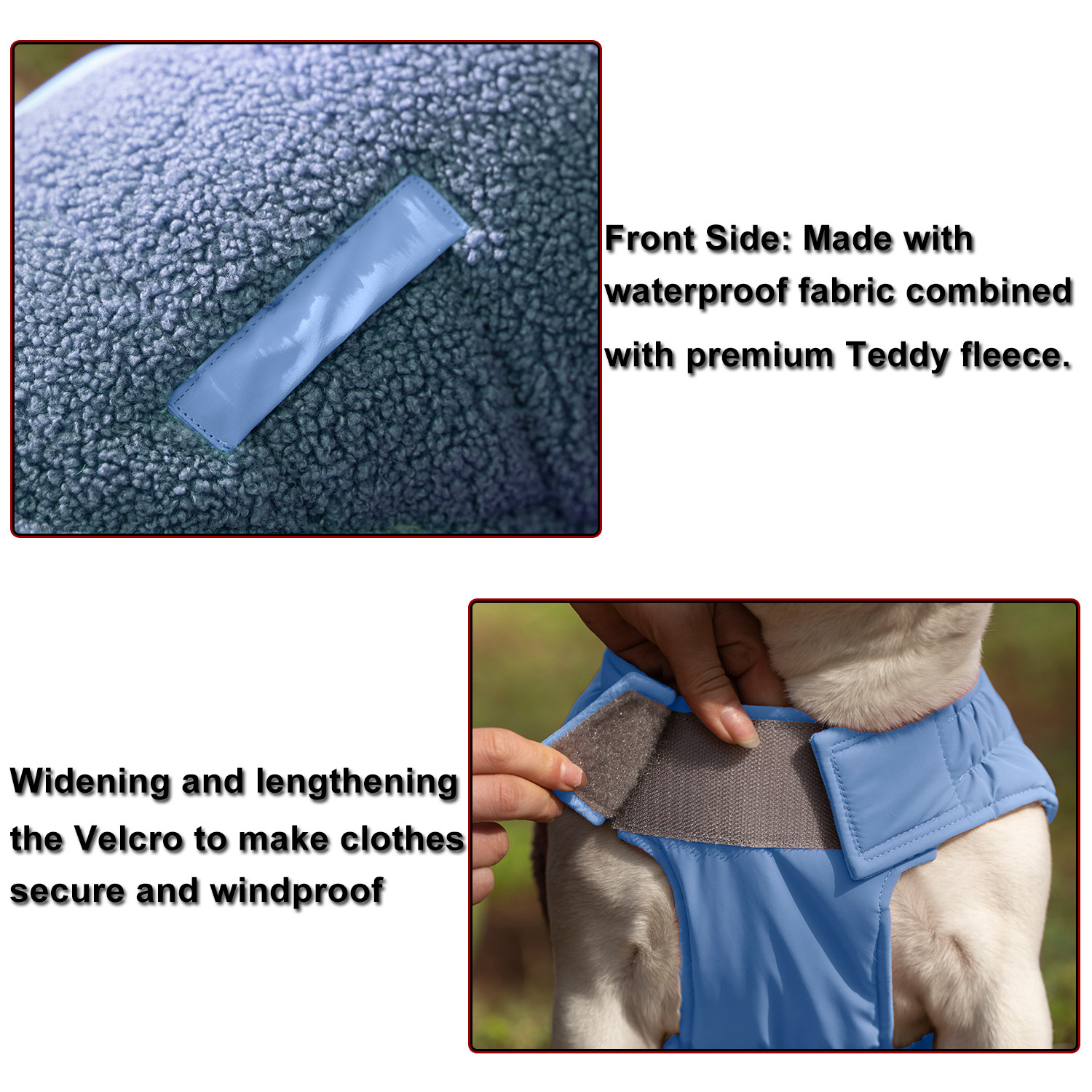 Windproof Dog Coat Snow Jacket Vest Adjustable Strap S-4XL Blue New