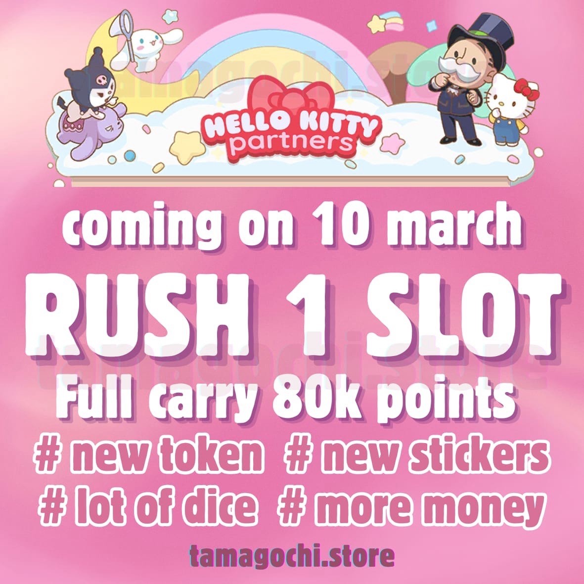 HELLO KITTY PARTNER | RUSH 1 SLOT | FULL CARRY SERVICE 80K POINTS