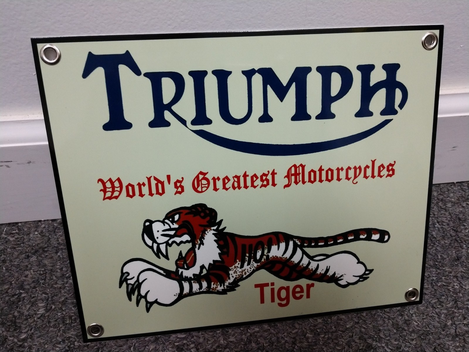 British Motorcycle sign ...Tiger .. FREE shipping on any 8+ signs