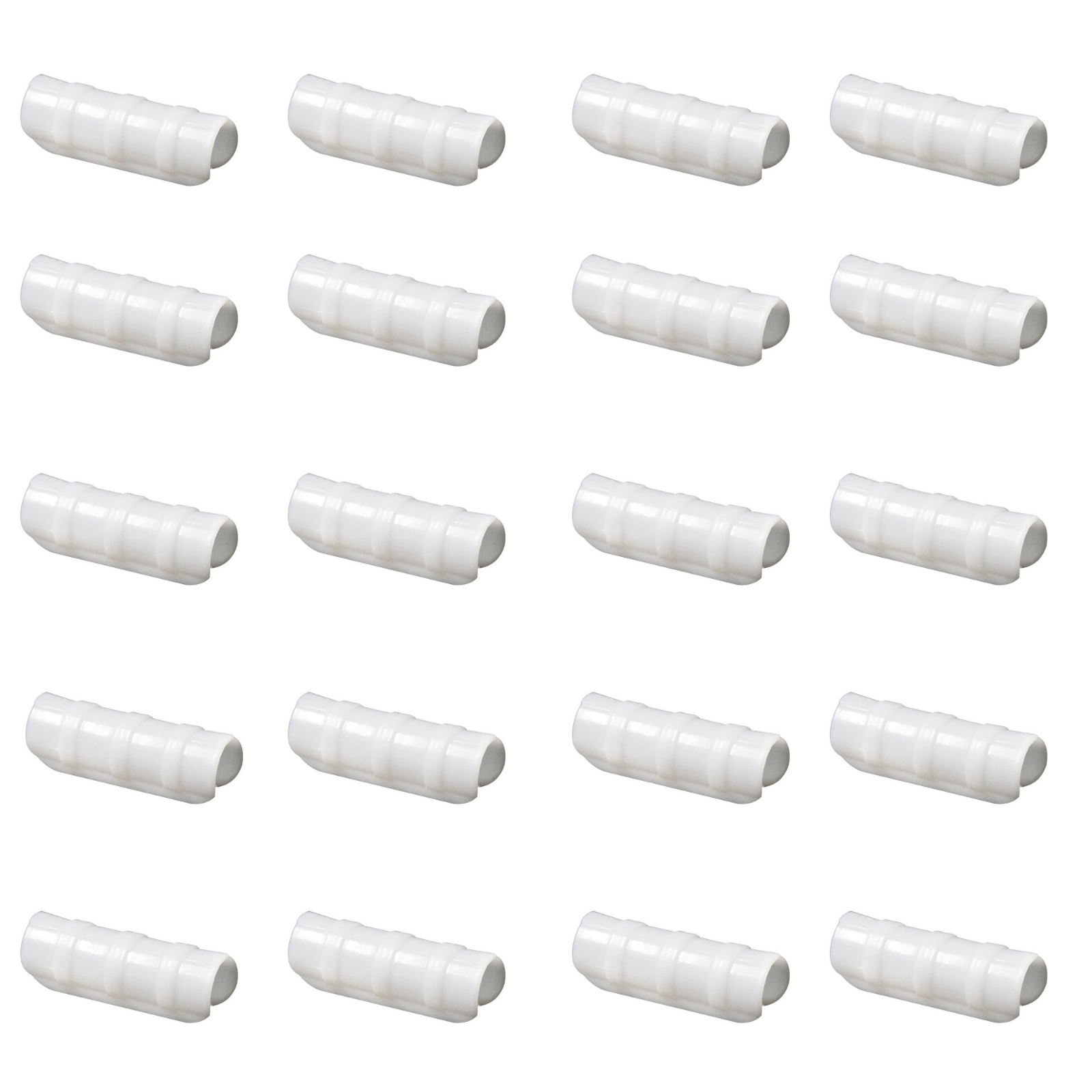 White PVC Greenhouse Clamps - 20 Packs
