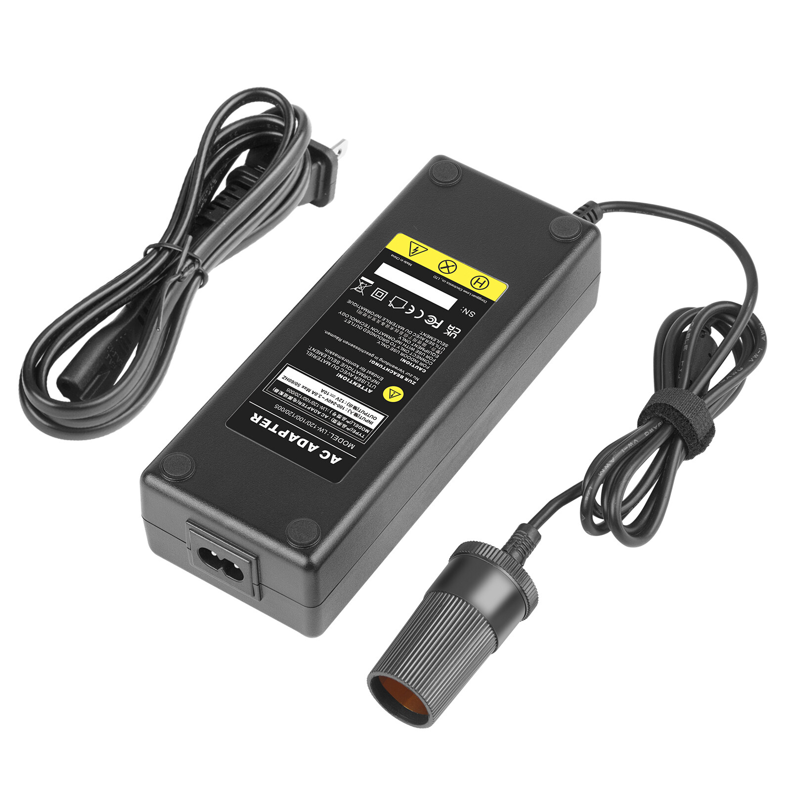 110V AC to 12V Car Cigarette Lighter DC 10A 120W Power Adapter Converter Charger