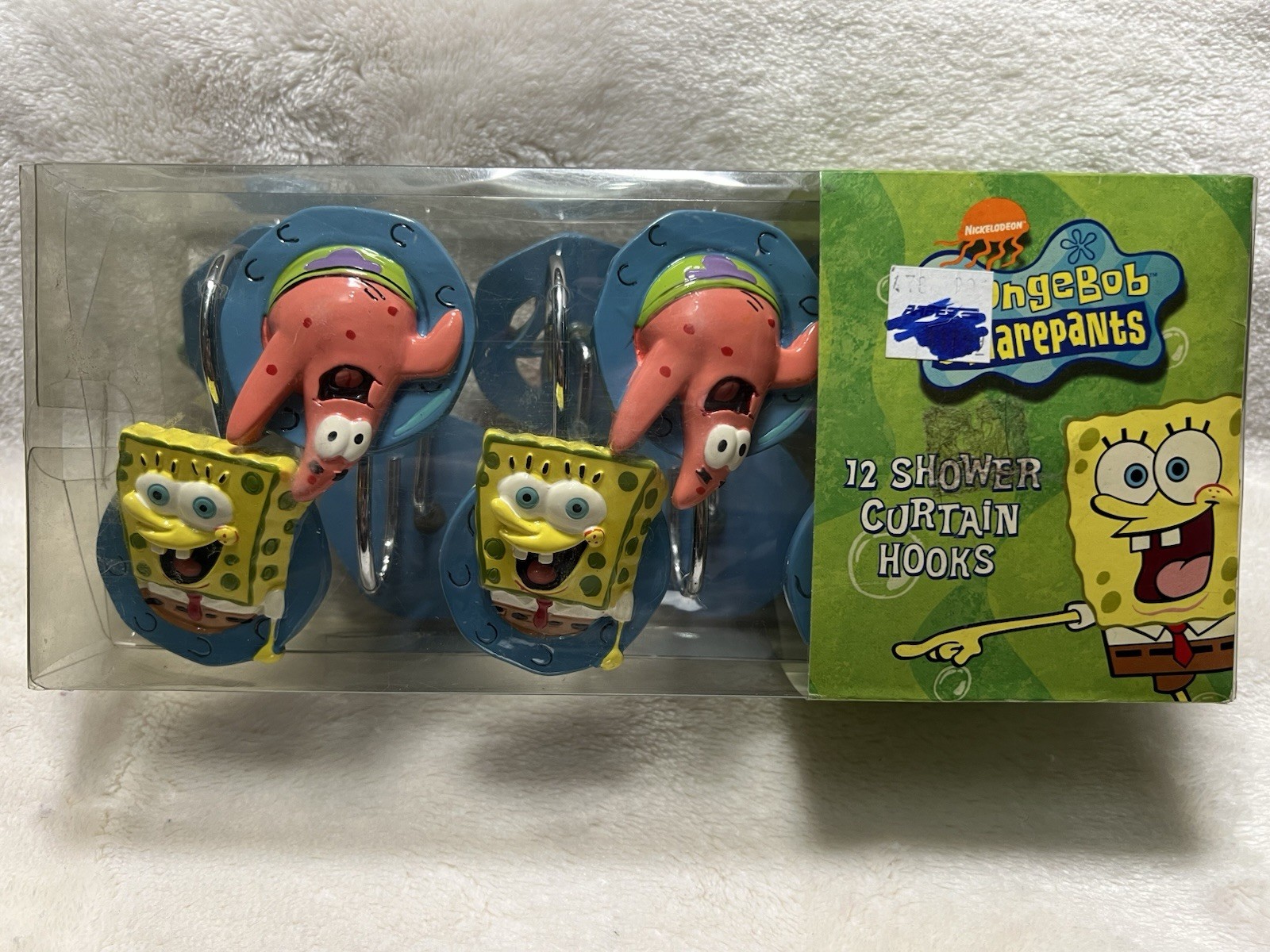 Rare 2005 Spongebob Squarepants Patrick  Sandy Gary Shower Curtain Rings -NEW