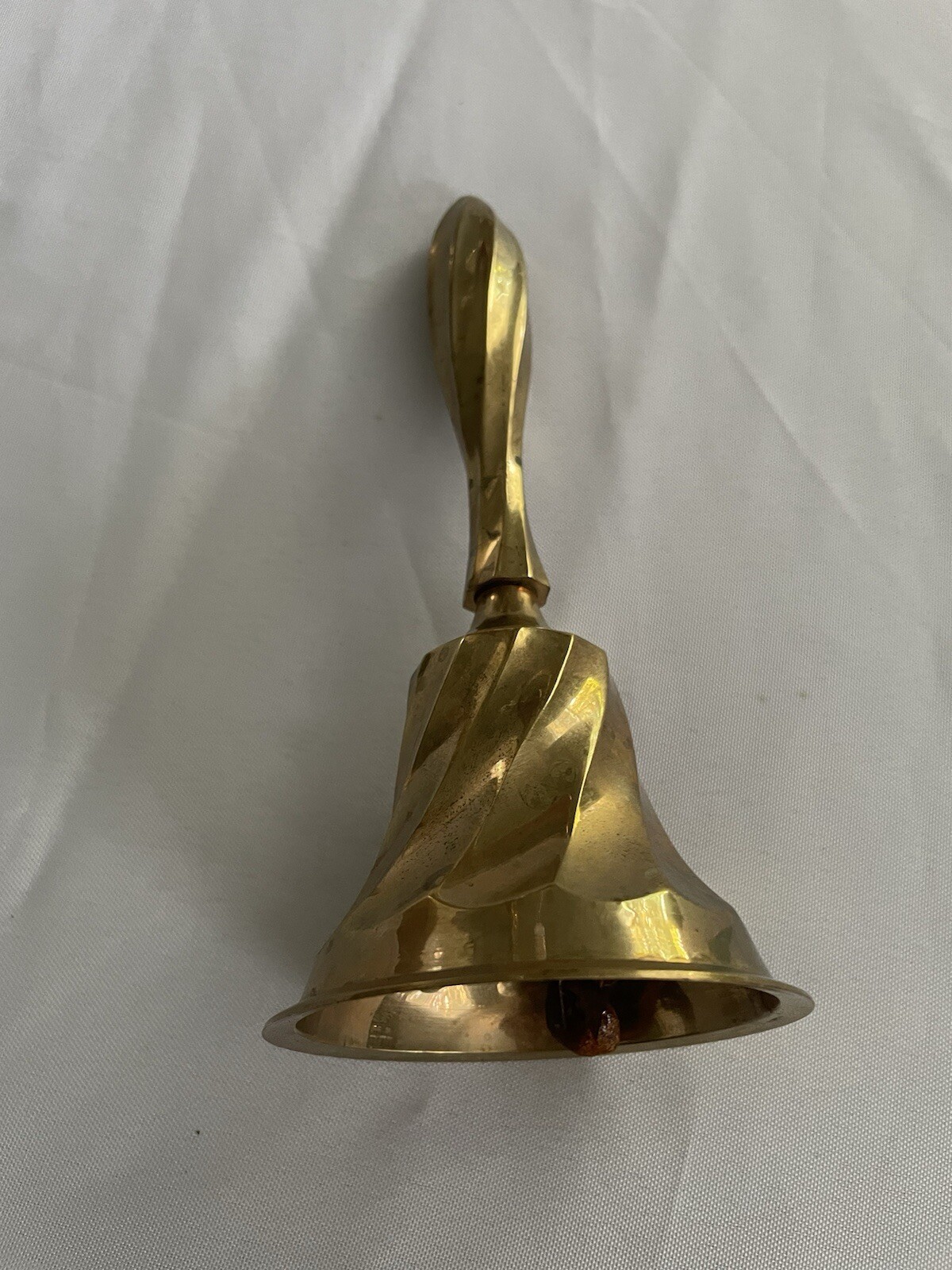 Small Brass Bell Vintage Swirl Pattern Handle