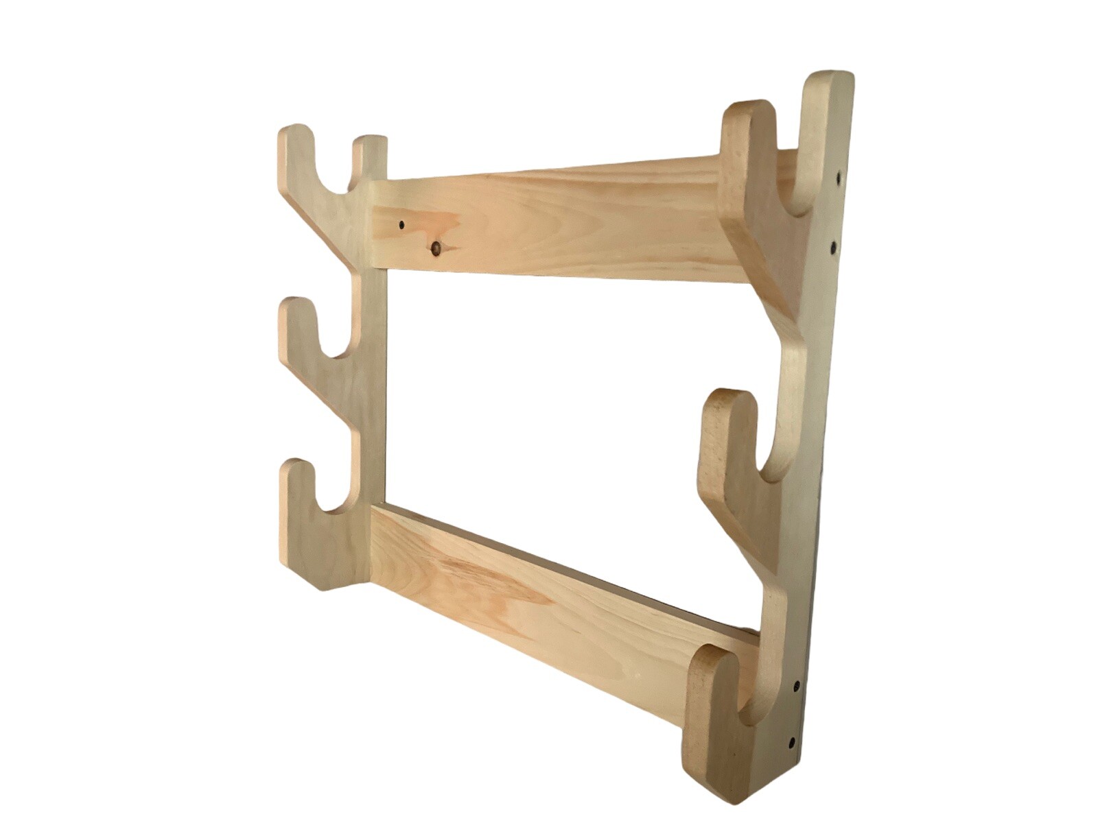 Amish MADE PINE Wood UnFinished 3 Gun Rack Rifle Shotgun Horizontal Wall Mount