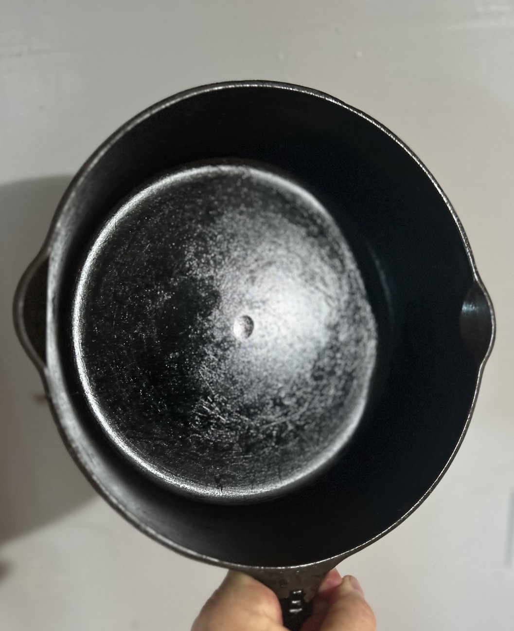 Vintage Griswold #8 Deep Cast Iron Chicken Fryer 777B Skillet w/ 1098B Lid -FLAT