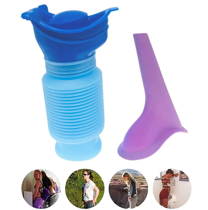 1set Portable Car Urinal Bottle Reusable Camping Emergency Toilet Kit - NEW