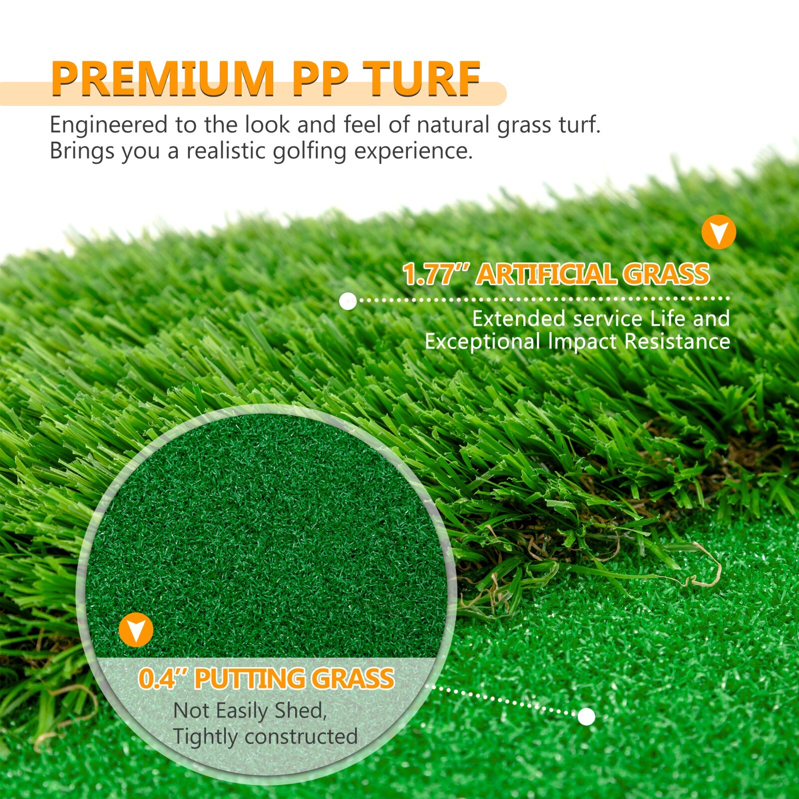 10x5ft Golf Training Mat Putting Green Turf 3 Holes 3 Flags Cups Indoor Outdoor
