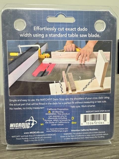 ​Microjig DS-333 Matchfit Dado Stop for Matchfit Dovetail Clamps