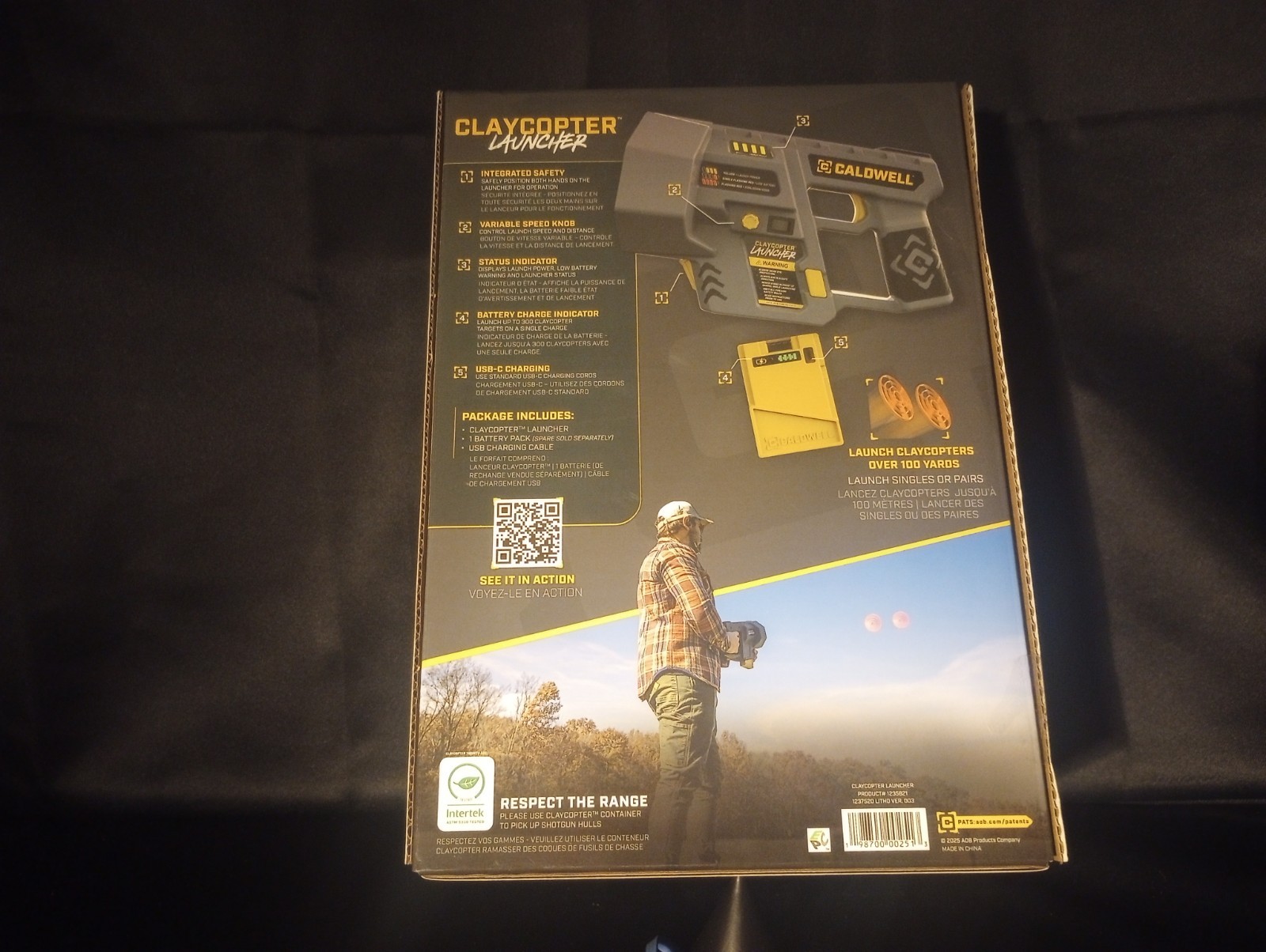 Caldwell Claycopter Handheld Electric Target Launcher with 100 Targets