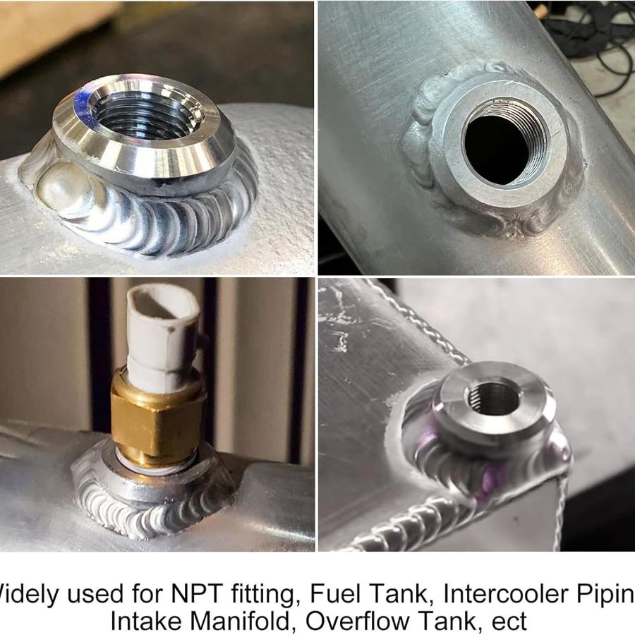 Aluminum 1/8" NPT Female Weld on Bung Weldable Fitting 4PCS-1/8NPT