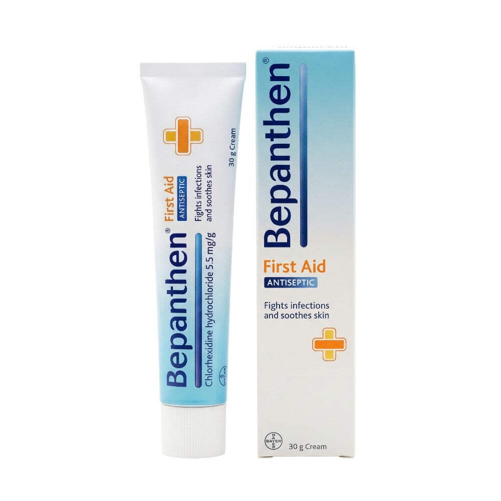 Bepanthen First Aid Cream 30g Antiseptic Fights Infection and Soothes Wounds