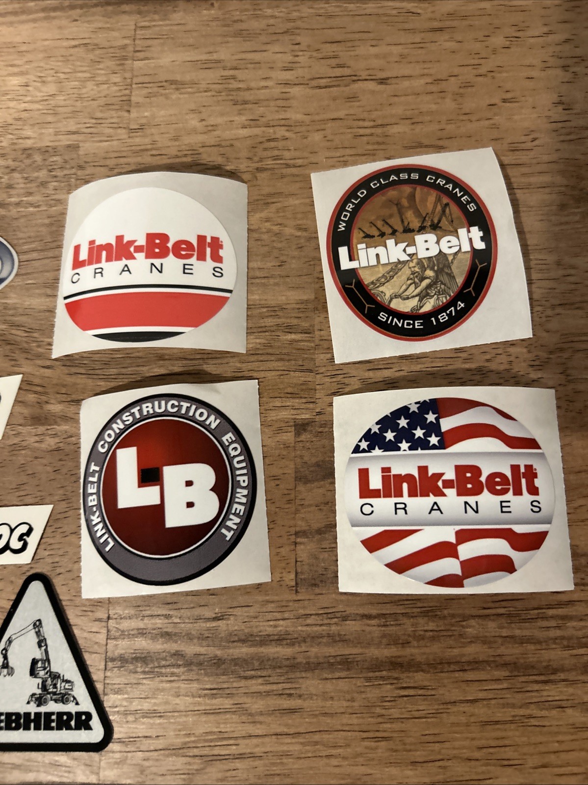 Lot Of 20 Manitowoc Link Belt Liebherr Tadano Grove Etc Cranes Hardhat Stickers