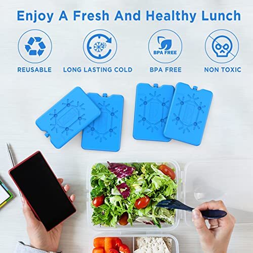 OUTXE Ice Packs for Lunch Box 4 -Pack Reusable Ultra-Thin Freezer Packs
