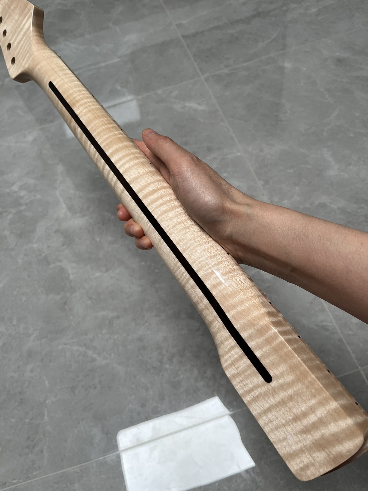 AAAA New 22fret natural DIY reverse headstock Flame Maple Electric guitar Neck