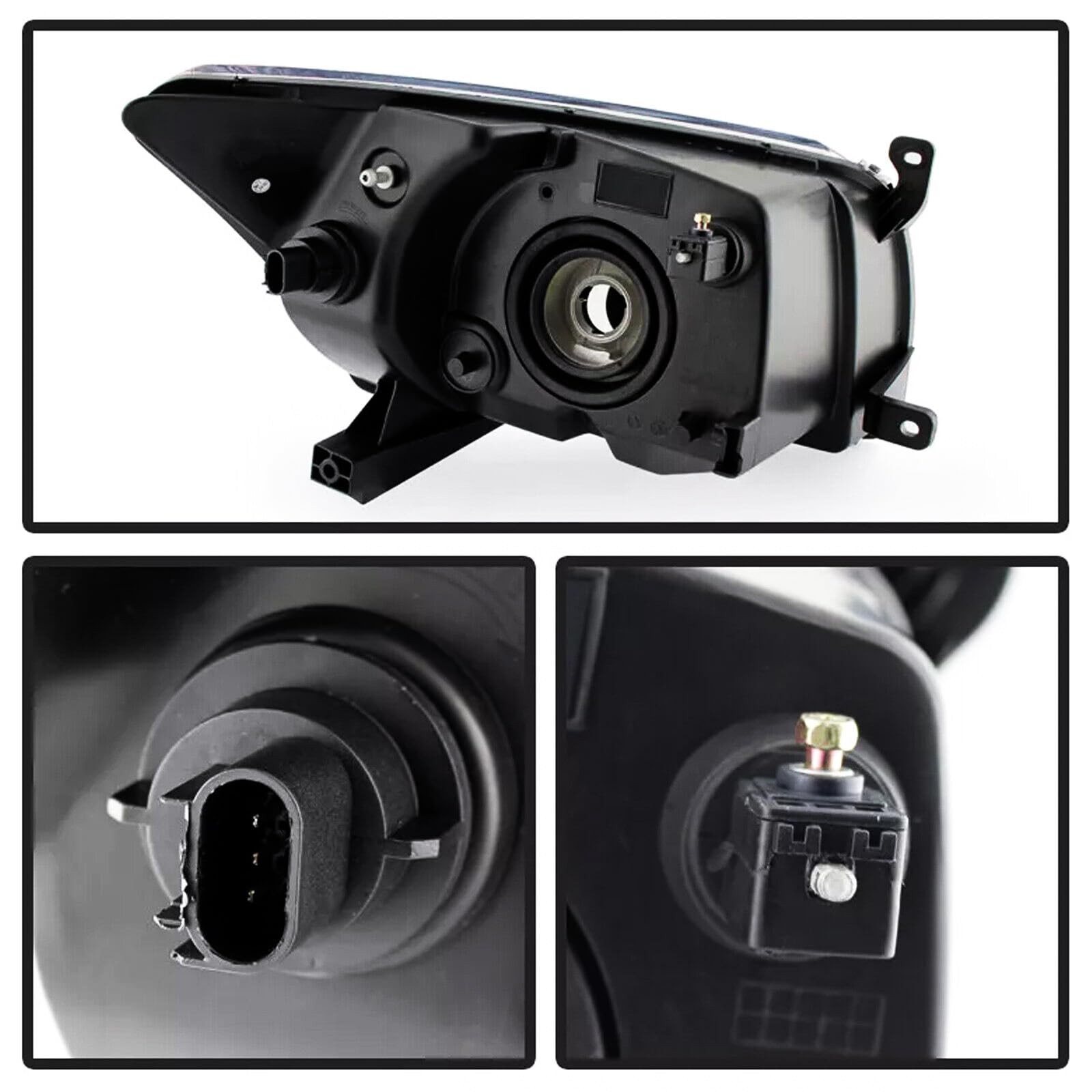 Headlights Assembly for 2007-12 Dodge Caliber R/T SXT SE Halogen Type Head Lamp