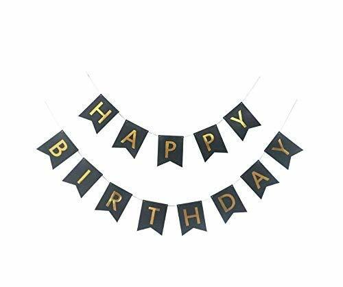 Bipra 85 Pieces Black & Gold Party Decorations - Includes Happy Birthday Banner