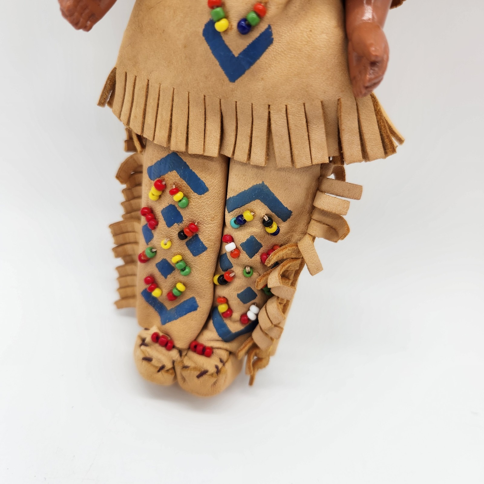 Vintage Plastic Native American Indian Girl Doll 7.5"