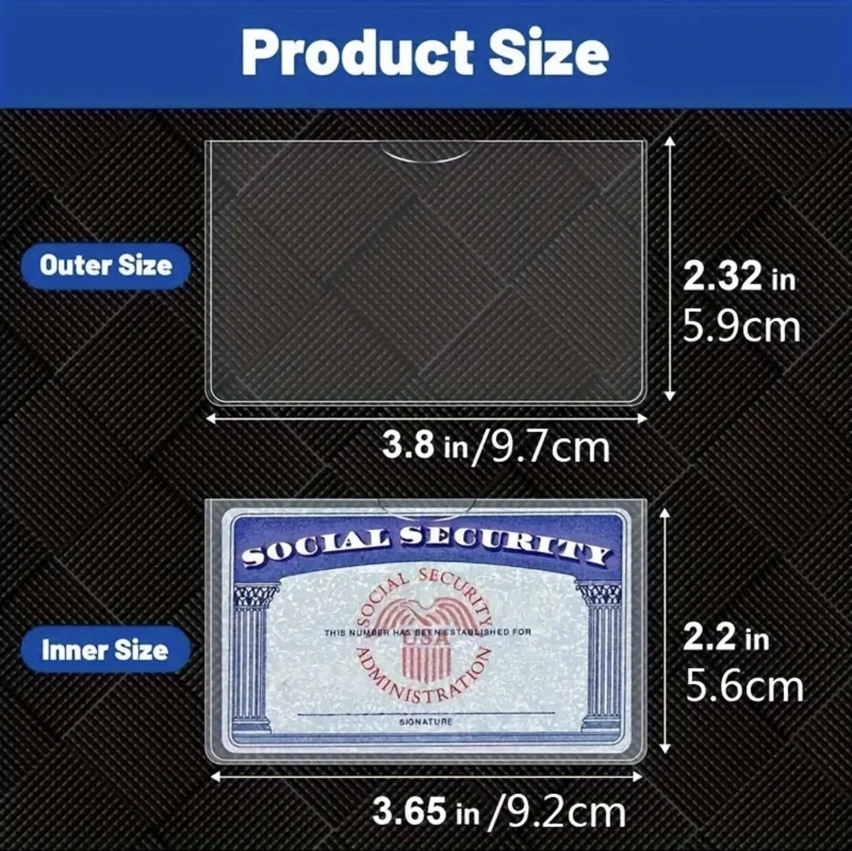 1x Social Security Card Protector Sleeve/New Medicare Card Protector Sleeve