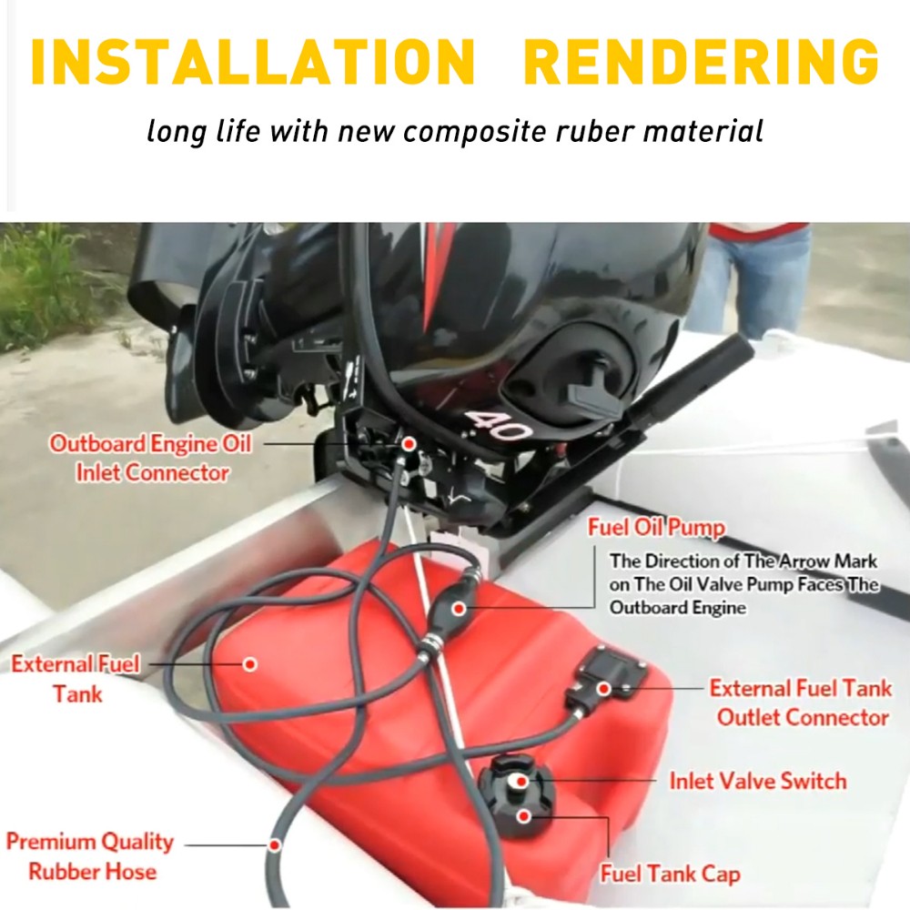 Universal 3/8" Marine Outboard Boat Fuel/Gas Hose Line Assembly Free Shipping US