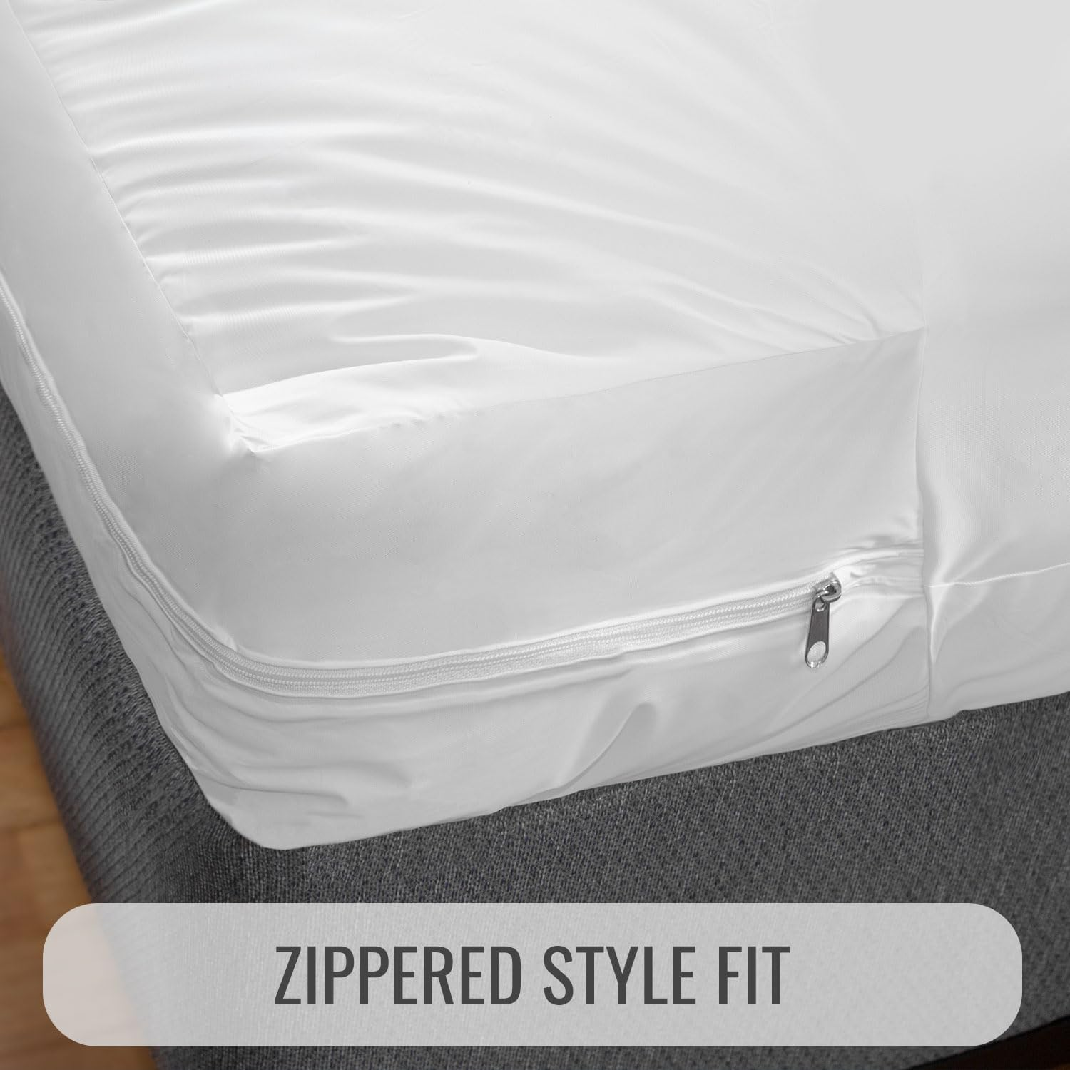 Bed Cover Twin Size Fitted Sheet Zippered Plastic Mattress Waterproof Protector
