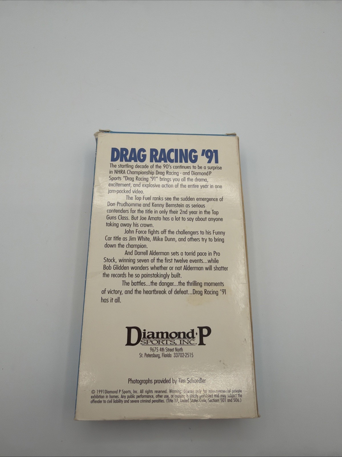 Nhra Drag Racing 91 Diamond P Sports Incorporated